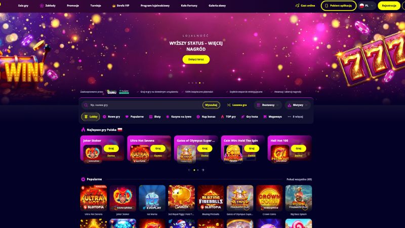 Slotoro Casino interfejs