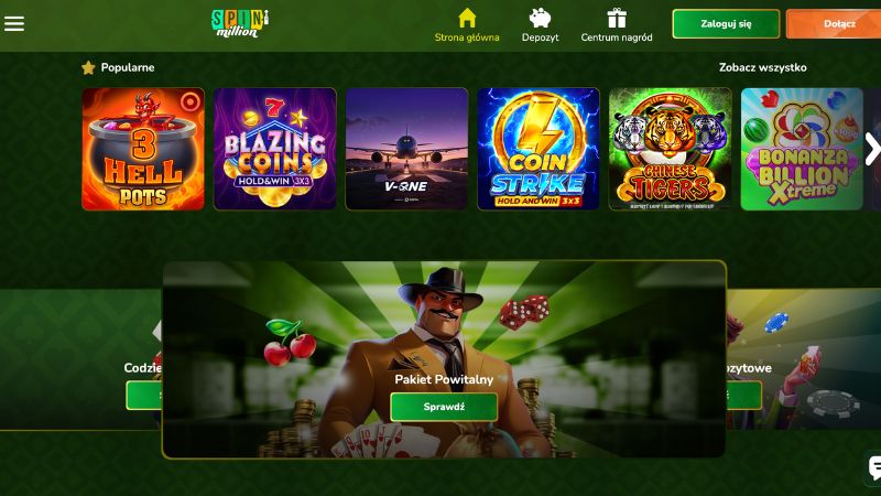 Spin Million Casino jackpoty